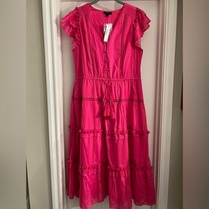 NWT J.Crew Pom Pom Cotton Voile Dress Size 12